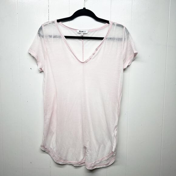 William Rast Pink Burnout Women's Short Sleeve Tunic Top Size Medium - Picture 1 of 9